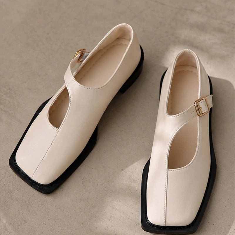 Celeste Leather Mary Janes - White - women's mary janes - Hendlys - Image 2