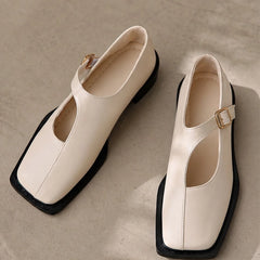 Celeste Leather Mary Janes - White - women's mary janes - Hendlys - Image 2