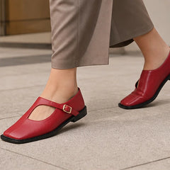 Celeste Leather Mary Janes - Red - women's mary janes - Hendlys - Image 2
