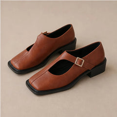 Celeste Leather Mary Janes - Brown - women's mary janes - Hendlys - Image 2