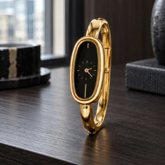 Cerise Women's Minimalist Oval Dial Bracelet Watch - Midnight Gold - Accessories > Watches > Bracelet Watches - Hendlys - Image 1