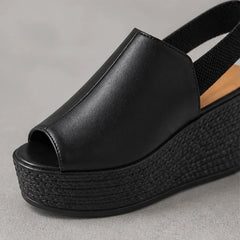Clara Slingback Wedge Sandal - Black - slingback sandals - Hendlys - Image 4