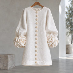 Clarissa Women's Ruffle Sleeve Mini Dress - White - VD - Hendlys - Image 3