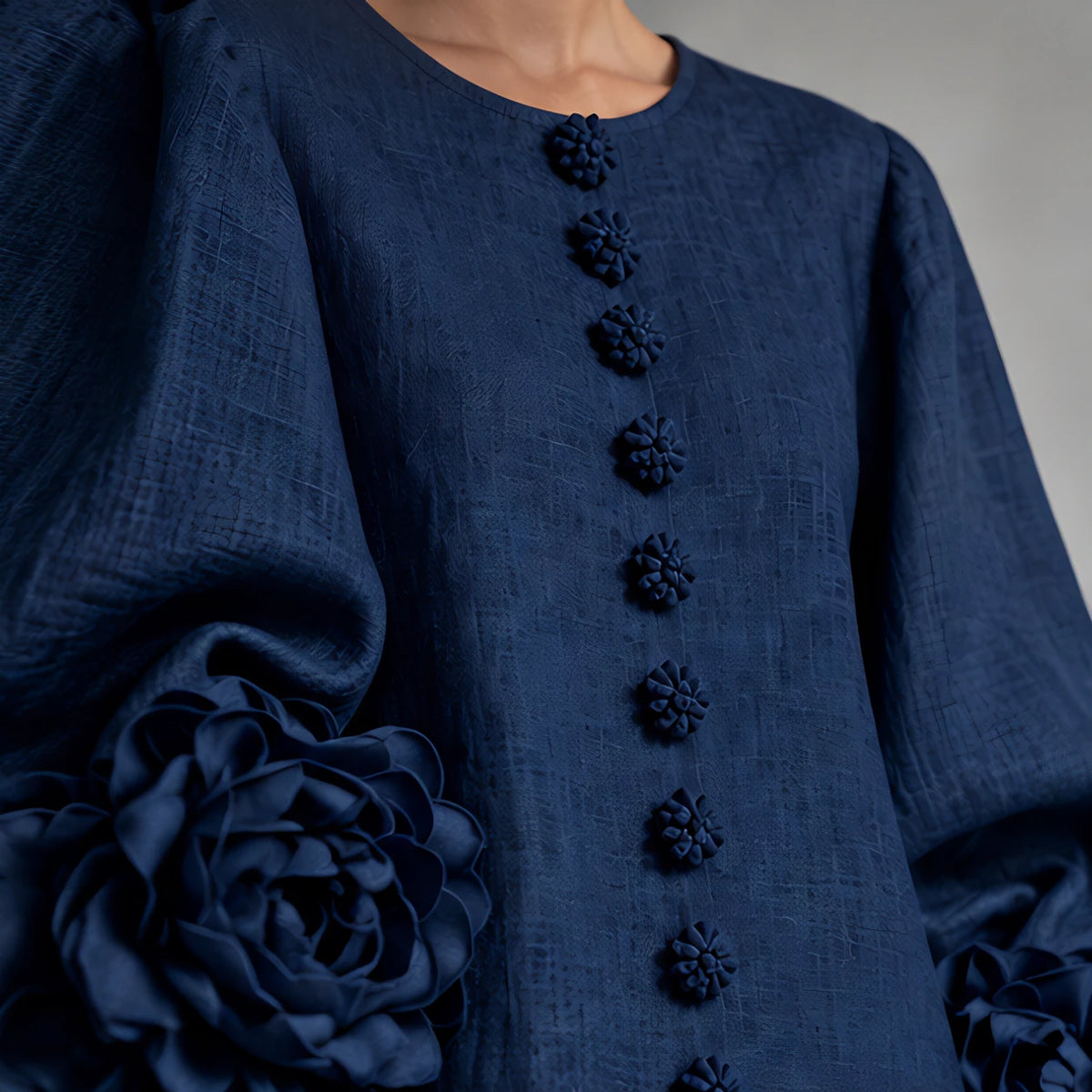 Clarissa Women's Ruffle Sleeve Mini Dress - Navy Blue - VDLONG - Hendlys - Image 4