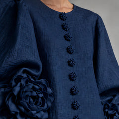 Clarissa Women's Ruffle Sleeve Mini Dress - Navy Blue - VDLONG - Hendlys - Image 4