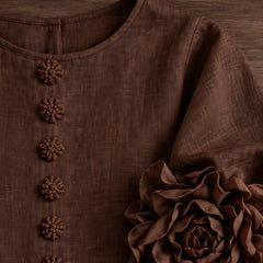 Clarissa Women's Ruffle Sleeve Mini Dress - Brown - VDLONG - Hendlys - Image 4