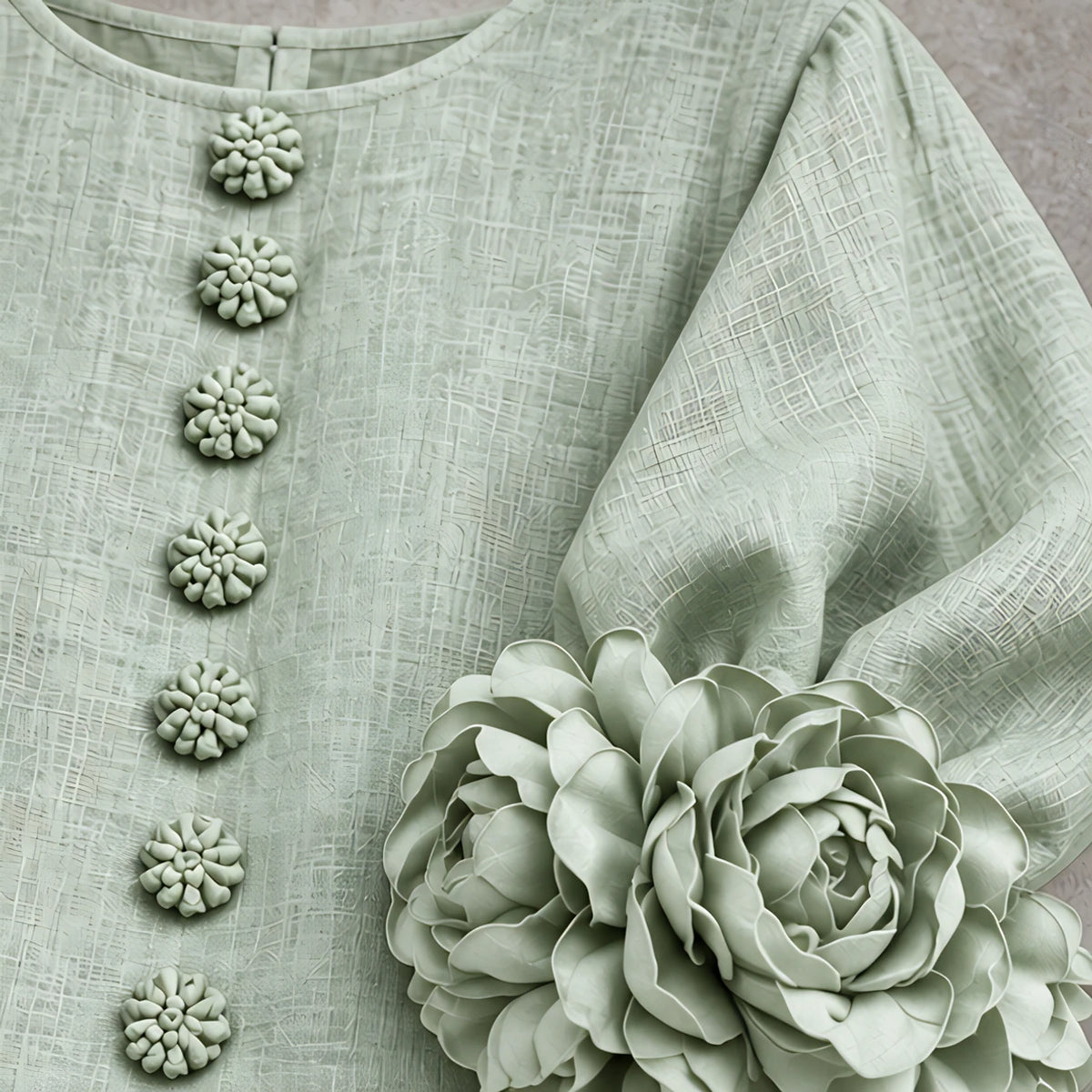 Clarissa Women's Ruffle Sleeve Mini Dress - Sage Green - VDLONG - Hendlys - Image 4