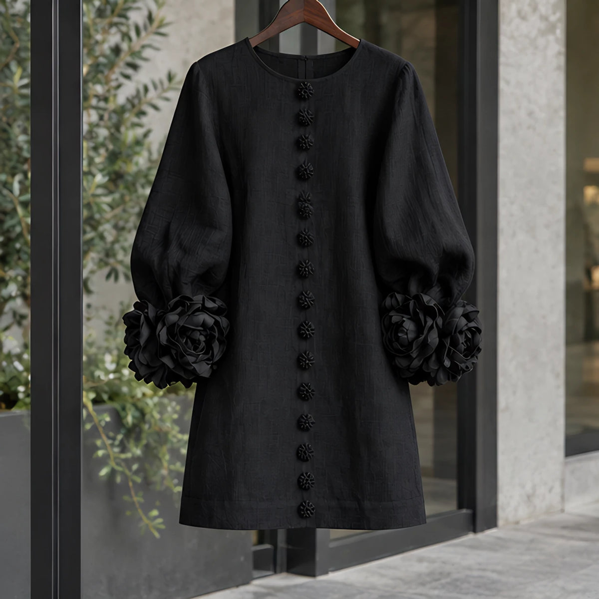 Clarissa Women's Ruffle Sleeve Mini Dress - Black (Almost sold out) - VD - Hendlys - Image 3