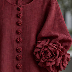 Clarissa Women's Ruffle Sleeve Mini Dress - Burgundy - VDLONG - Hendlys - Image 4