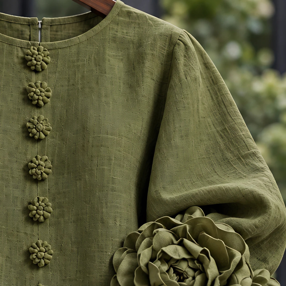Clarissa Women's Ruffle Sleeve Mini Dress - Olive Green - VDLONG - Hendlys - Image 4