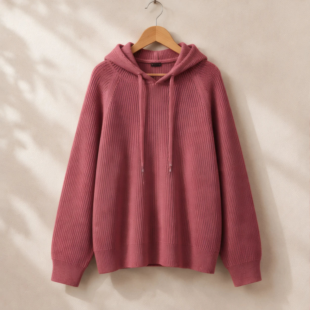 Colette Rib Knit Hoodie - Berry - male - Hendlys - Image 6