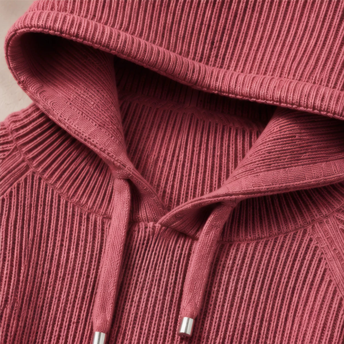 Colette Rib Knit Hoodie - Berry - female - Hendlys - Image 7
