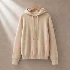 Colette Rib Knit Hoodie - Beige - Clothing - Hendlys - Image 2