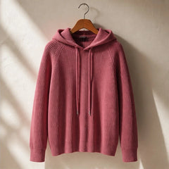 Colette Rib Knit Hoodie - Berry - Luxury Knit - Hendlys - Image 4