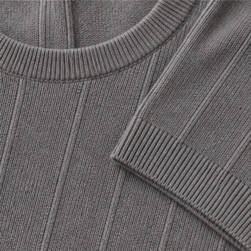 Conrad Lightweight Textured Knit T-Shirt - Gray - Men's Clothing > T-Shirts > Knit T-Shirts - Hendlys - Image 5