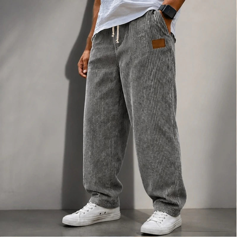 Copley Corduroy Jogger Pants - Gray - Clothing > Pants > Corduroy Jogger Pants - Hendlys - Image 1