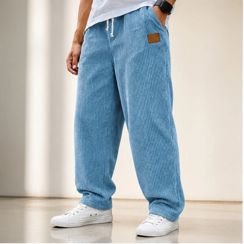 Copley Corduroy Jogger Pants - Blue - Clothing > Pants > Corduroy Jogger Pants - Hendlys - Image 1