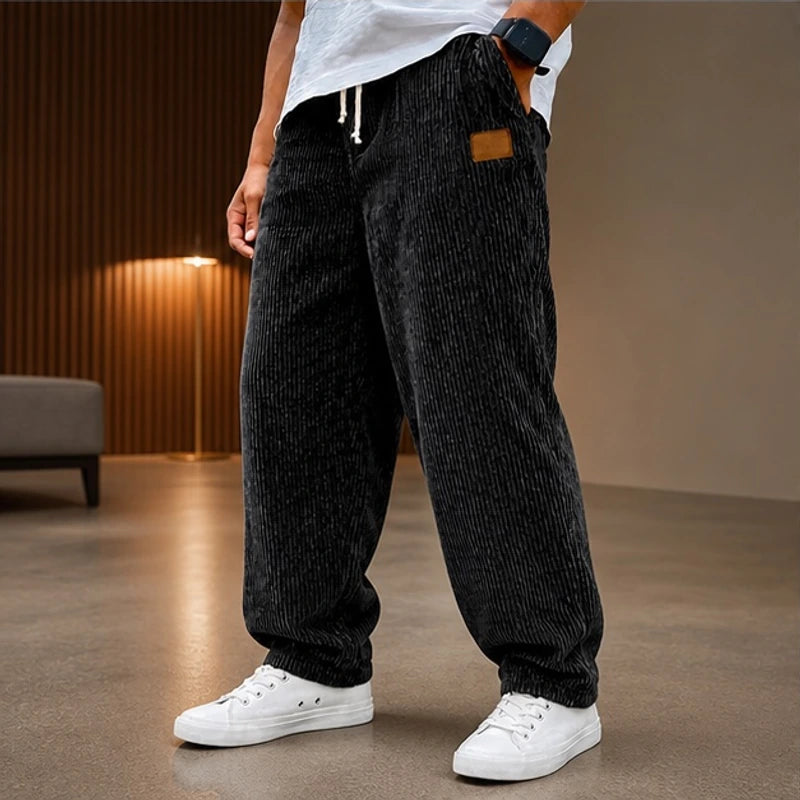 Copley Corduroy Jogger Pants - Black - Clothing > Pants > Corduroy Jogger Pants - Hendlys - Image 1