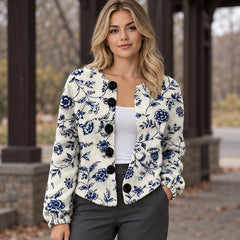 Coraline Women's Button Down Cardigan - E - Women's Clothing > Knitwear > Printed Cardigans - Hendlys - Image 1