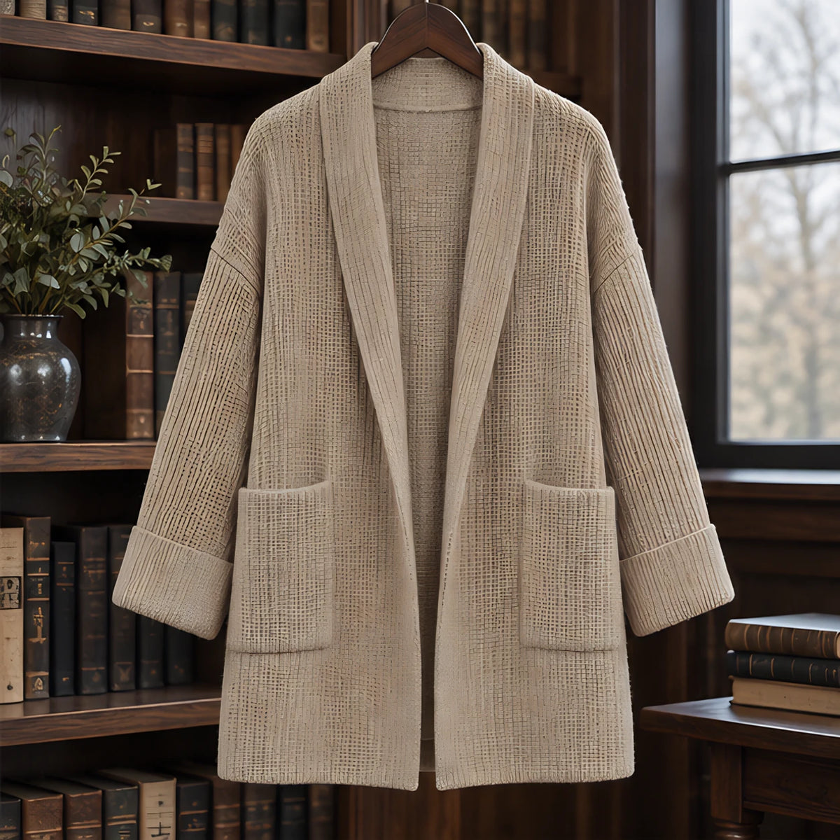 Cybele Women's Chunky Open-Front Cardigan - Camel beige - female - Hendlys - Image 2