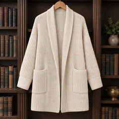 Cybele Women's Chunky Open-Front Cardigan - Beige - Women's Clothing > Sweaters & Cardigans > Cardigans - Hendlys - Image 3