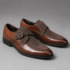 Stonebridge Suede Monk Shoe - Tobacco - men's shoes - Hendlys - Image 2