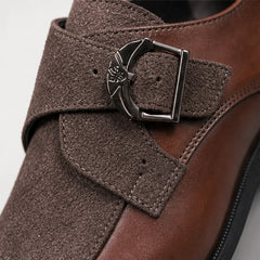 Stonebridge Suede Monk Shoe - Tobacco - dress shoes - Hendlys - Image 4