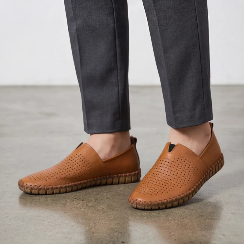 Sartoria Italia Loafers - Brown - hand-stitched - Hendlys - Image 5