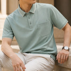 Darrow Short Sleeve Polo Shirt - Light Green - Men's Clothing > Shirts > Polo Shirts - Hendlys - Image 1