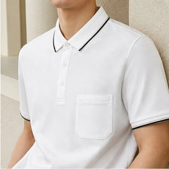 Darrow Short Sleeve Polo Shirt - White - Men's Clothing > Shirts > Polo Shirts - Hendlys - Image 1