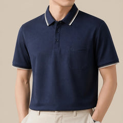 Darrow Short Sleeve Polo Shirt - Dark Blue - Men's Clothing > Shirts > Polo Shirts - Hendlys - Image 1