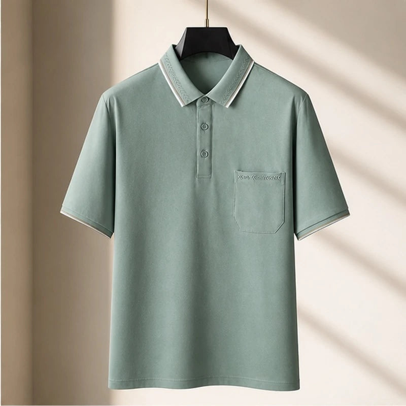 Darrow Short Sleeve Polo Shirt - Light Green - short sleeve - Hendlys - Image 3