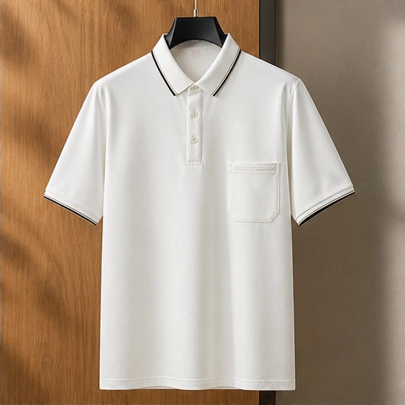 Darrow Short Sleeve Polo Shirt - White - Polo Shirts - Hendlys - Image 2