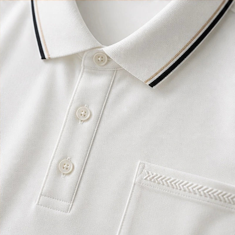 Darrow Short Sleeve Polo Shirt - White - short sleeve - Hendlys - Image 3