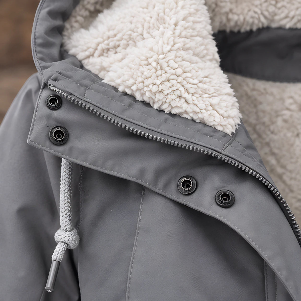 Delaney Women's Sherpa Lined Parka - Gray - relisted - Hendlys - Image 4