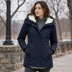 Delaney Women's Sherpa Lined Parka - Navy - Women's Clothing > Outerwear > Parkas - Hendlys - Image 1
