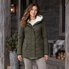 Delaney Women's Sherpa Lined Parka - Army Green - Women's Clothing > Outerwear > Parkas - Hendlys - Image 1