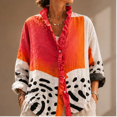 Delia Oversized Shirt - Orange Pink Multi - Shopping Category: Shirts - Hendlys - Image 5