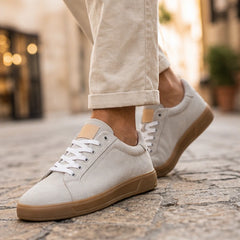 Denman Leather Sneakers - Gray - sneakers - Hendlys - Image 2