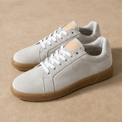Denman Leather Sneakers - Gray - leather sneakers - Hendlys - Image 3