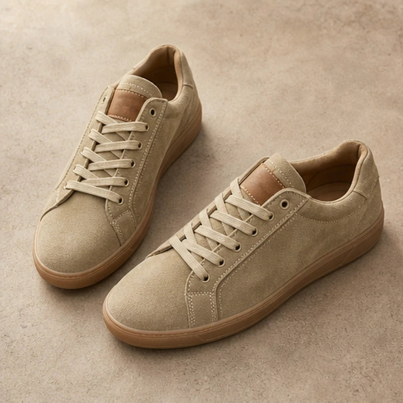 Denman Leather Sneakers - Khaki - leather sneakers - Hendlys - Image 3