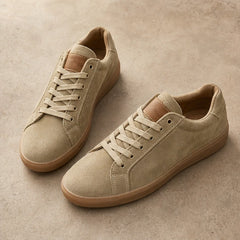 Denman Leather Sneakers - Khaki - leather sneakers - Hendlys - Image 3