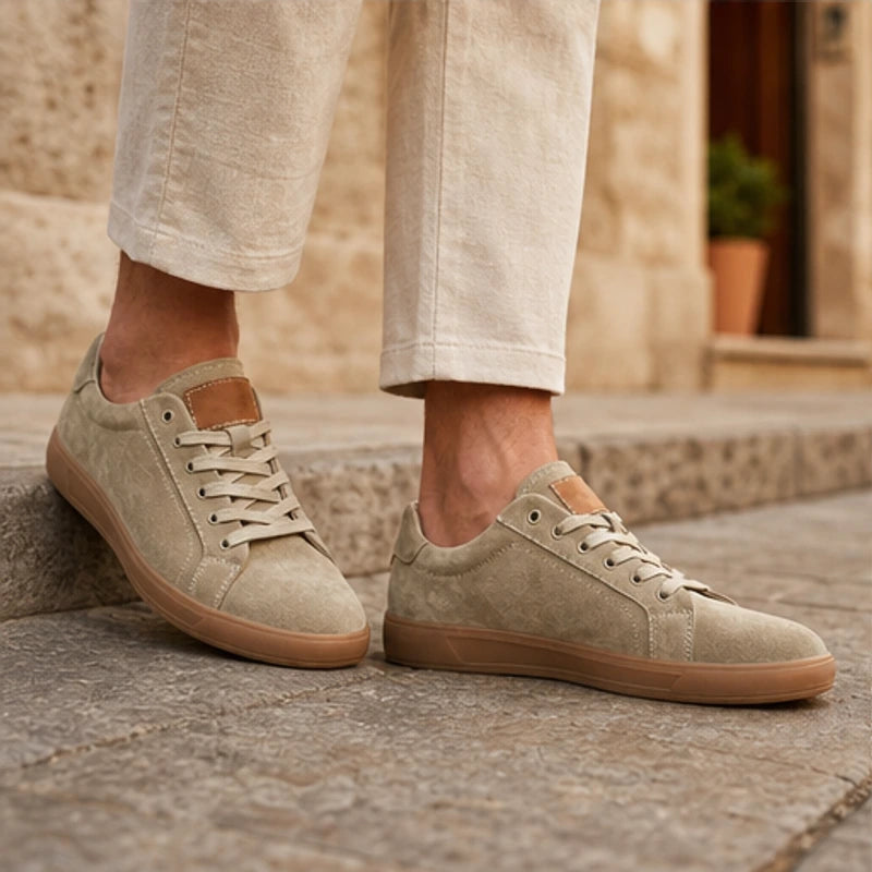 Denman Leather Sneakers - Khaki - sneakers - Hendlys - Image 2