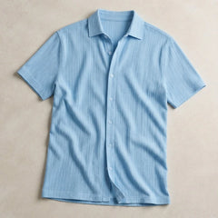 Draxen Striped Short Sleeve Shirt - Sky Blue - striped shirt - Hendlys - Image 3