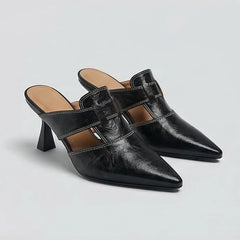 Myla Genuine Leather Pointed Toe Heels