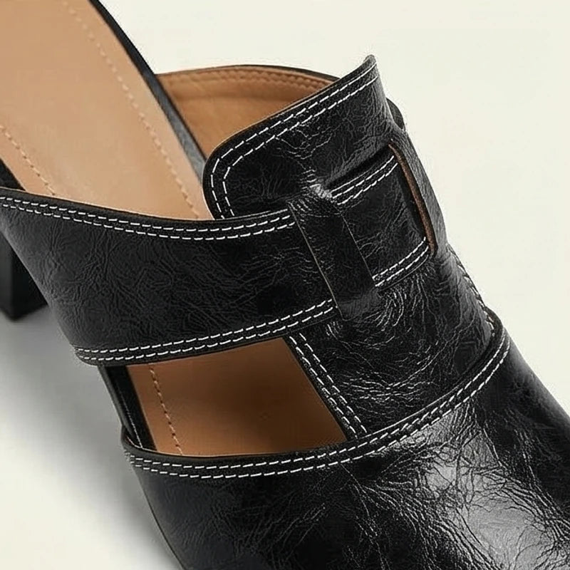 Myla Genuine Leather Pointed Toe Heels