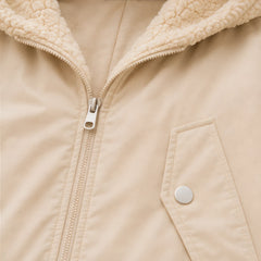 Elara Women's Fleece-Lined Zip Jacket - Beige - Product Type: Jackets - Hendlys - Image 4