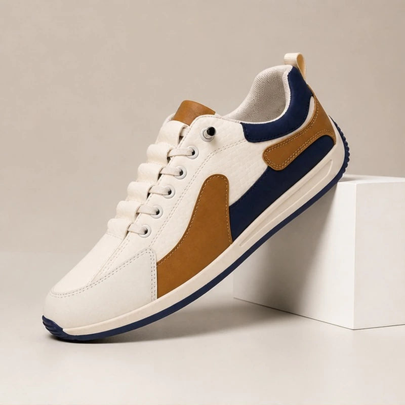 Eldridge Leather Sneakers - Navy - leather sneakers - Hendlys - Image 3
