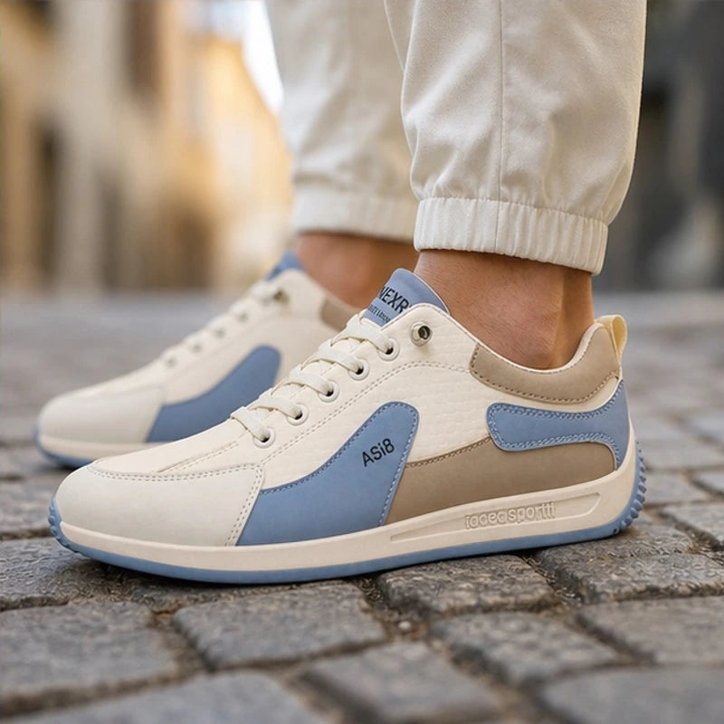 Eldridge Leather Sneakers - Blue - Sneakers - Hendlys - Image 1