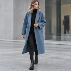 Eliane Women's Longline Wool-Blend Coat - Blue - Women > Jackets & Coats - Hendlys - Image 2
